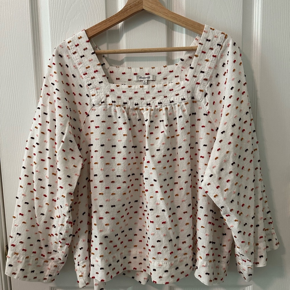 Madewell Square-Neck Top in Clipdot size XL